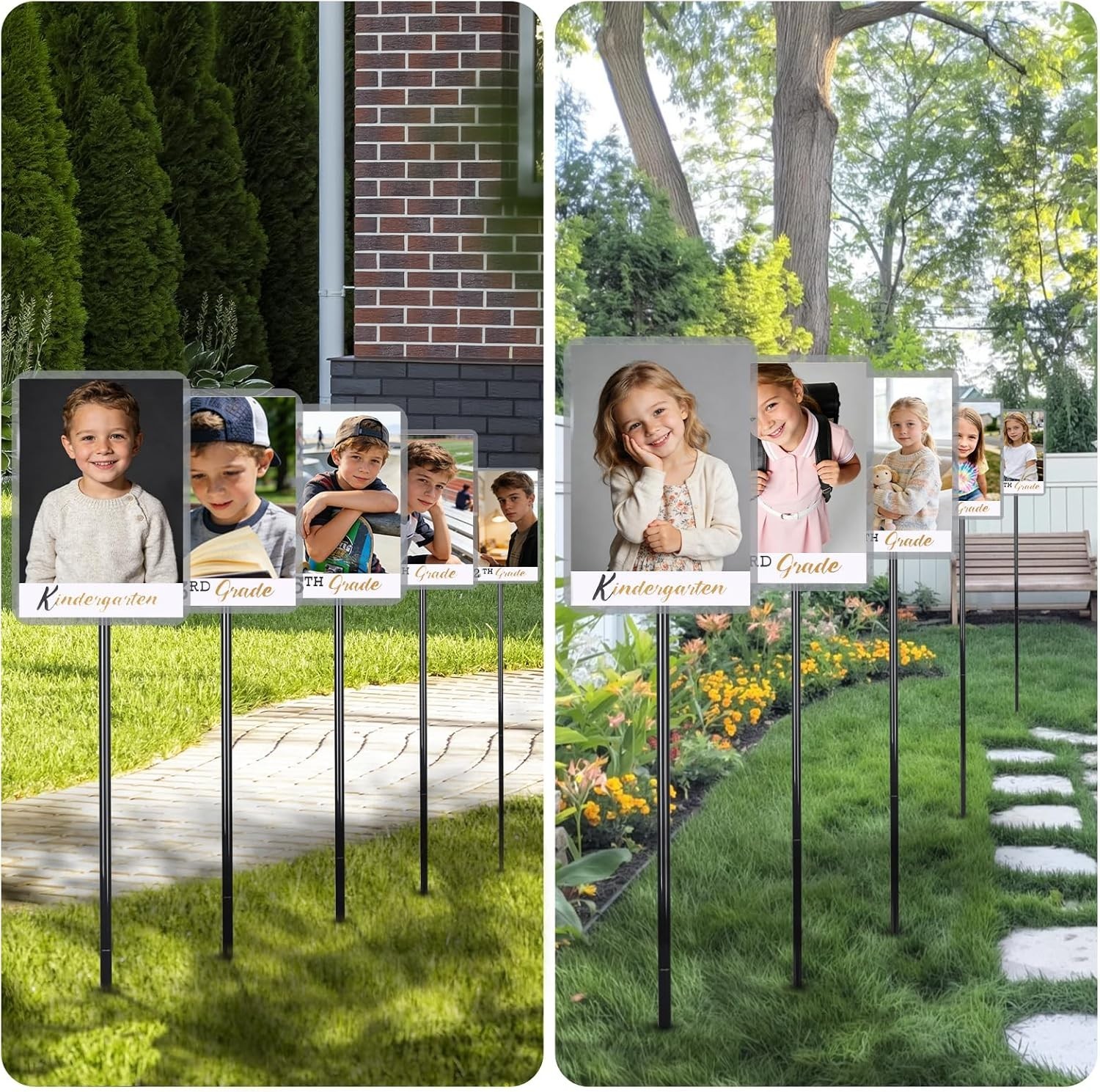2026 Graduation Decorations– K–12 Photo Display Yard Signs with Stakes, Schoo…