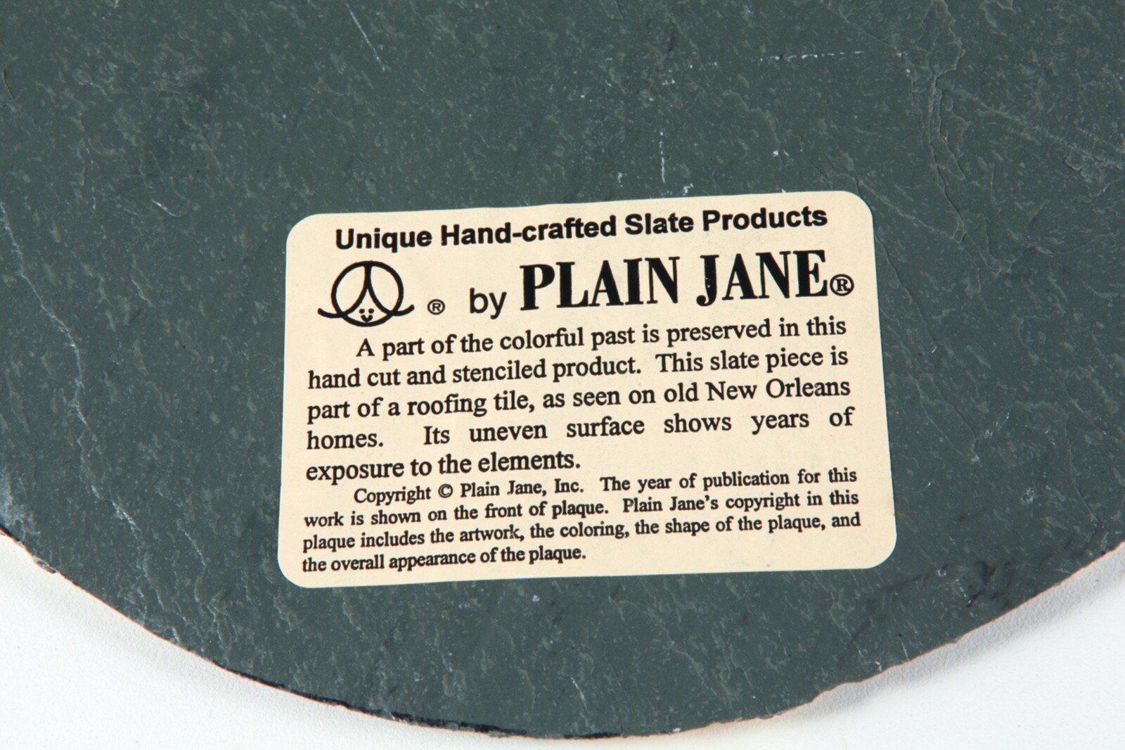 Merry Christmas Slate Plaque Signed Plain Jane Santa Claus Vintage 1992 Retro