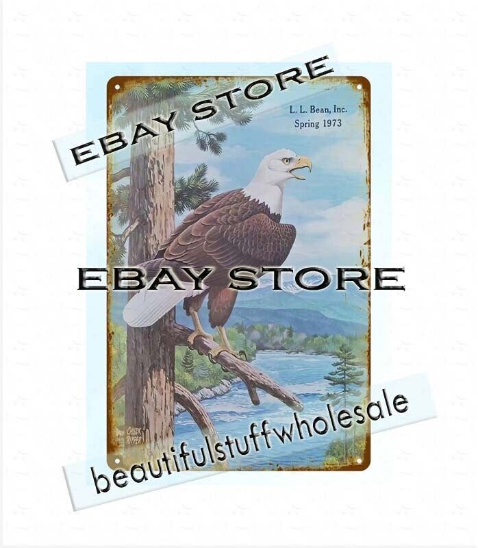 1973 outdoor gear ealge wild life animal outdoor sportsman tin sign