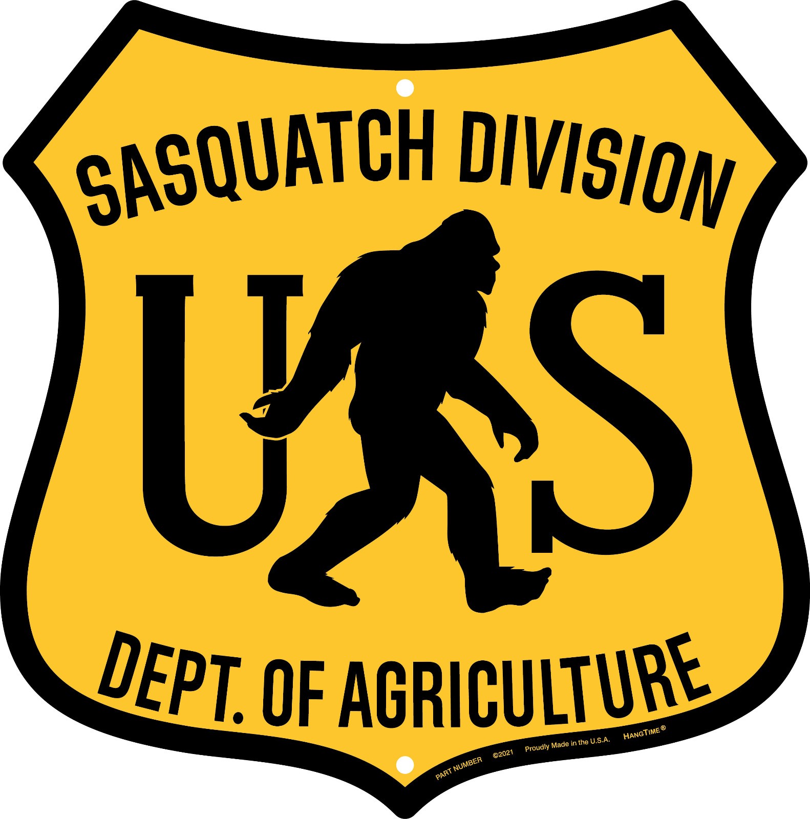 HangTime SASQUATCH DIVISION DEPT OF AGRICULTURE 12×12 inch Route sign