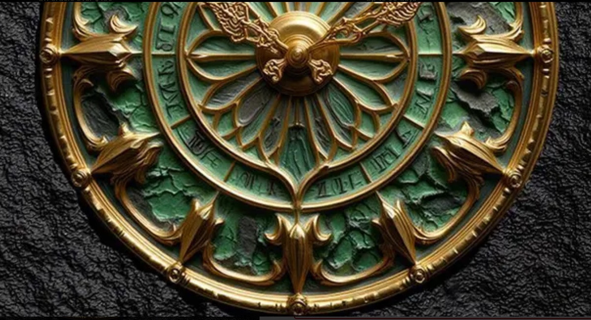 Pair Decorative Wall Plaques Green ‘Clock’ (Not a Real Clock) New! Aluminum Set
