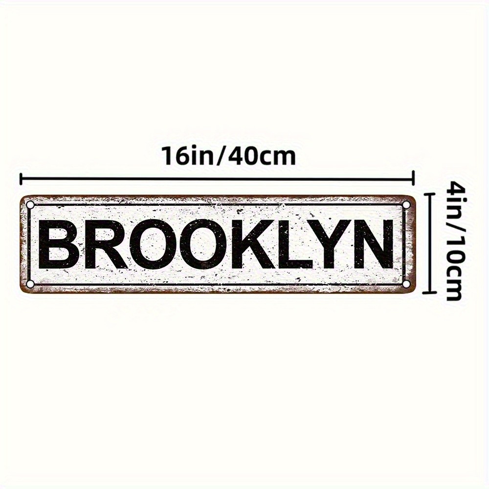 Brooklyn Metal Sign Vintage Rustic Wall Art Indoor/Outdoor Holiday Home Decor