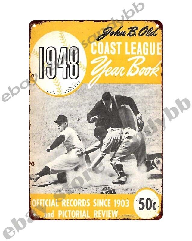 lightweight metal 1948 baseball Yearbook metal tin sign