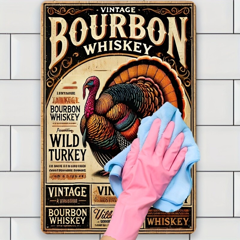 8×12 Inch Vintage Wild Turkey Bourbon Whiskey Tin Metal Signs – Retro Iron Wall