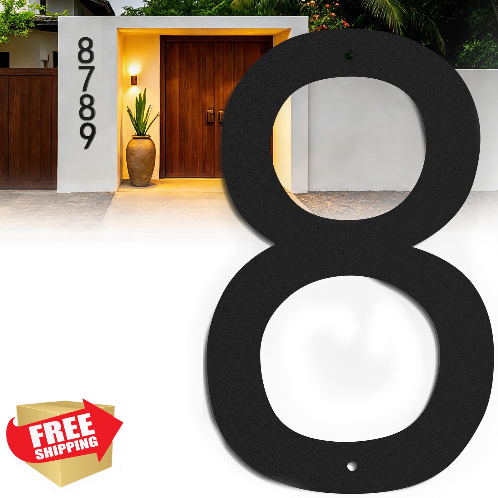 AIYOTAR House Number 15 Inch Matte Black 8