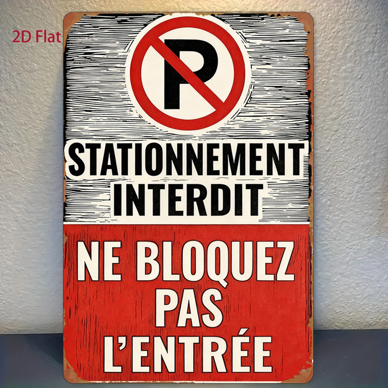 20.32×30.48 cm Metal Sign “No Parking, Do Not Block Entrance”