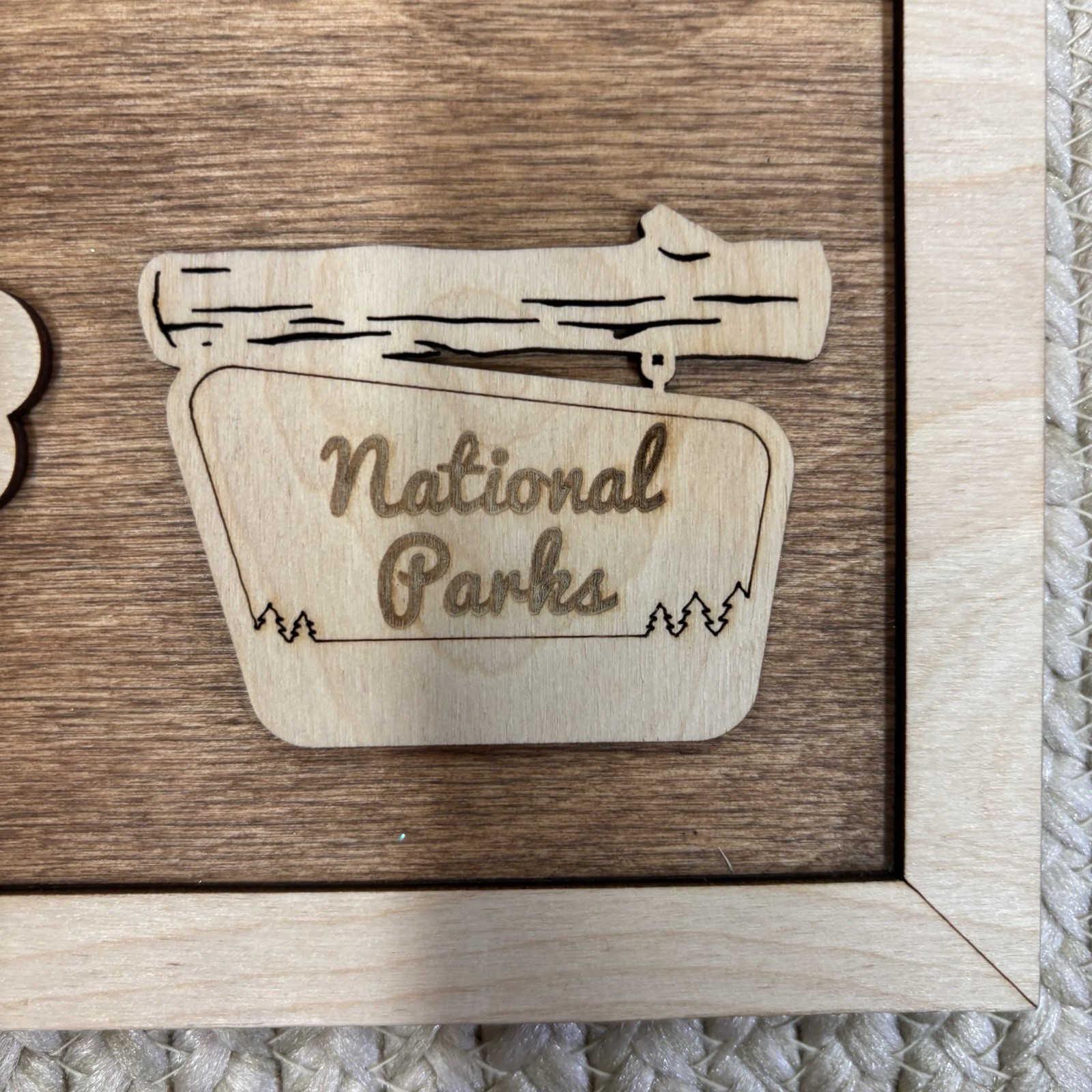 Handcrafted Wooden National Parks Map Wall Art USA Laser Cut Engraved Tracker