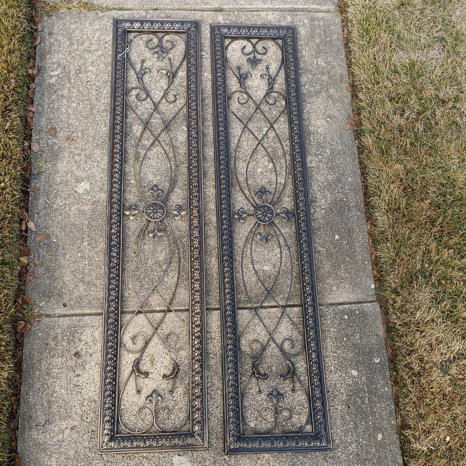 1- set of two vertical or horizontal wall decoration metal 48×10″ classic style