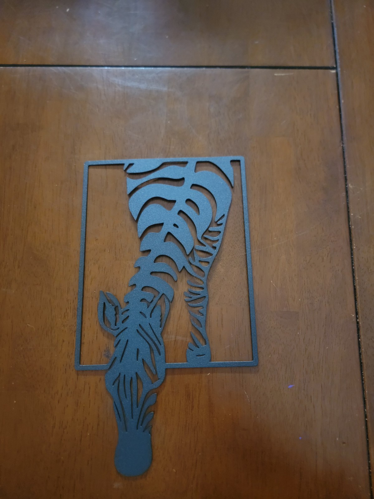 Laser Cut Metal Zebra Tropical Wall Art Decor Black Silhouette New