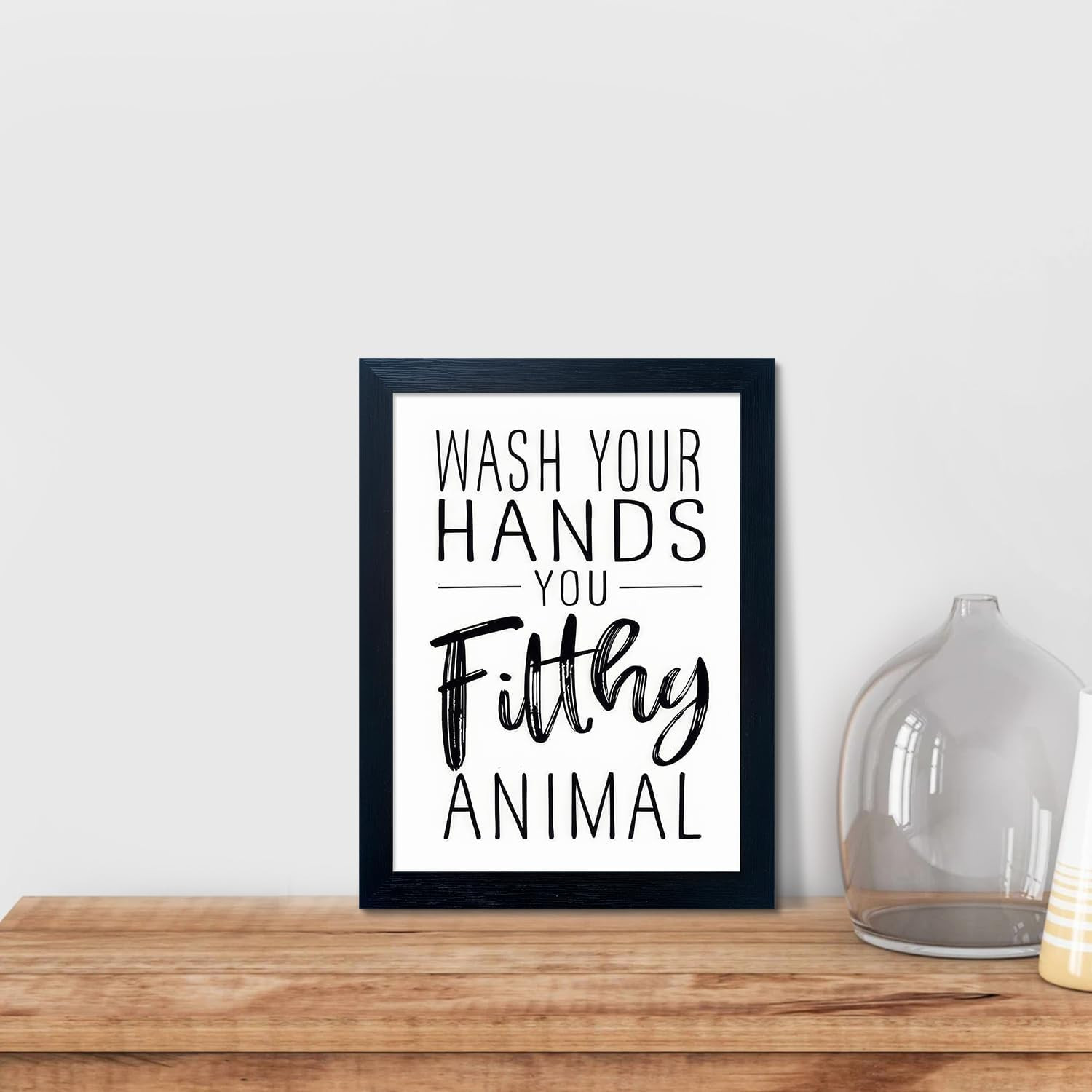 Bathroom Quotes Wall Decor, Black and White Bathroom Wall Art, Toilet Decor Sign