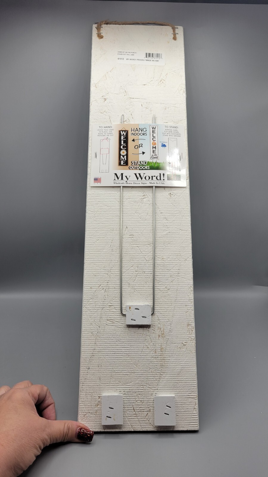 Myword! Stand Out Tall Hanging Standing Sign “Come Sit On The Porch” 24″x6″