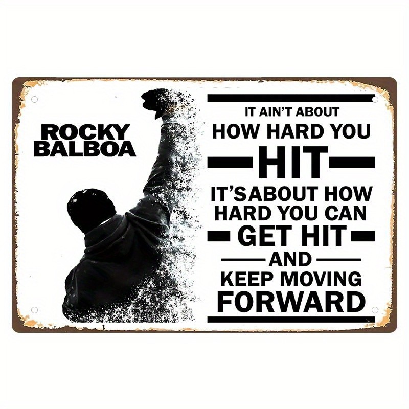 One piece, Rocky Balboa movie Tin Metal Signs Motivational words Iron plate, Box