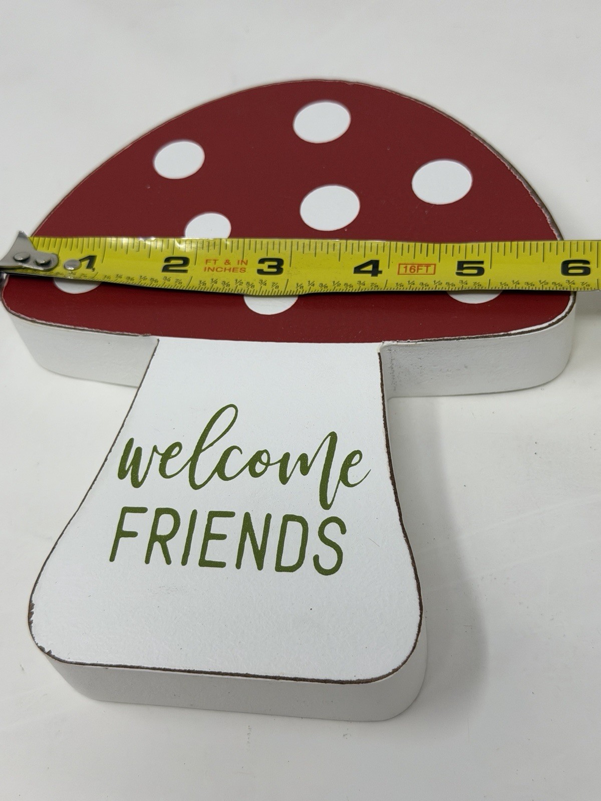 Welcome Friends Mushroom Wood Sign Tiered Tray Decor Hobby Lobby 7in x 6in