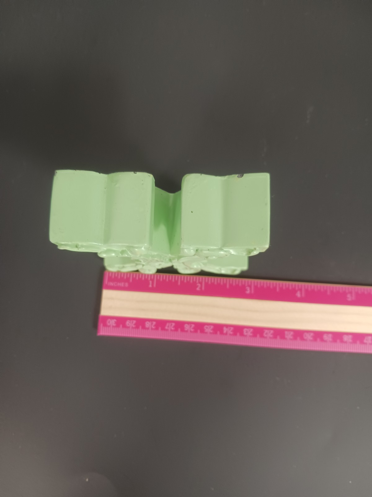 Vintage Letter X Green Free Standing Decor About 3″ Tall Scroll Distressed