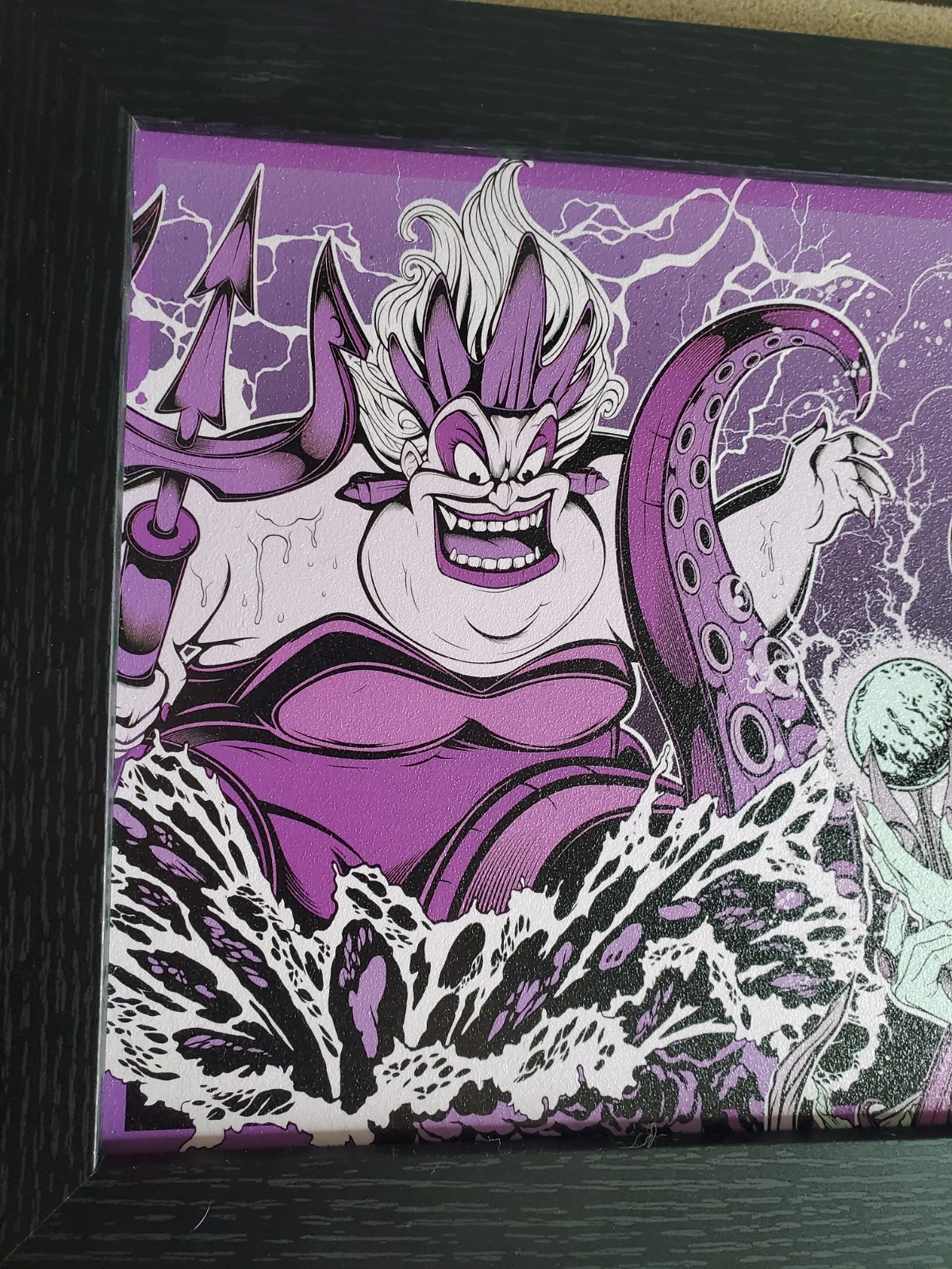 Disney Villains Maleficent Ursula Grimhilde Hanging Framed Wall Decor Purple
