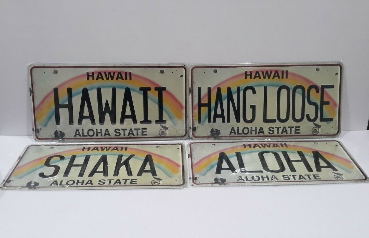 Pacifica Island Art 🔥6in x 12in 🔥4 Vintage Hawaiian Embossed License Plate🔥