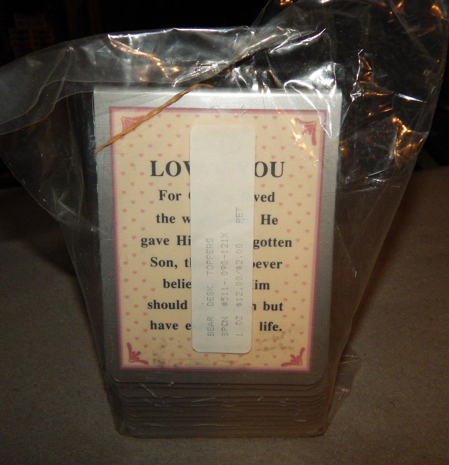 2 ‘You Are Loved’ Desk Topper, John 3:16 (4 1/4″ x 3 1/2″) new