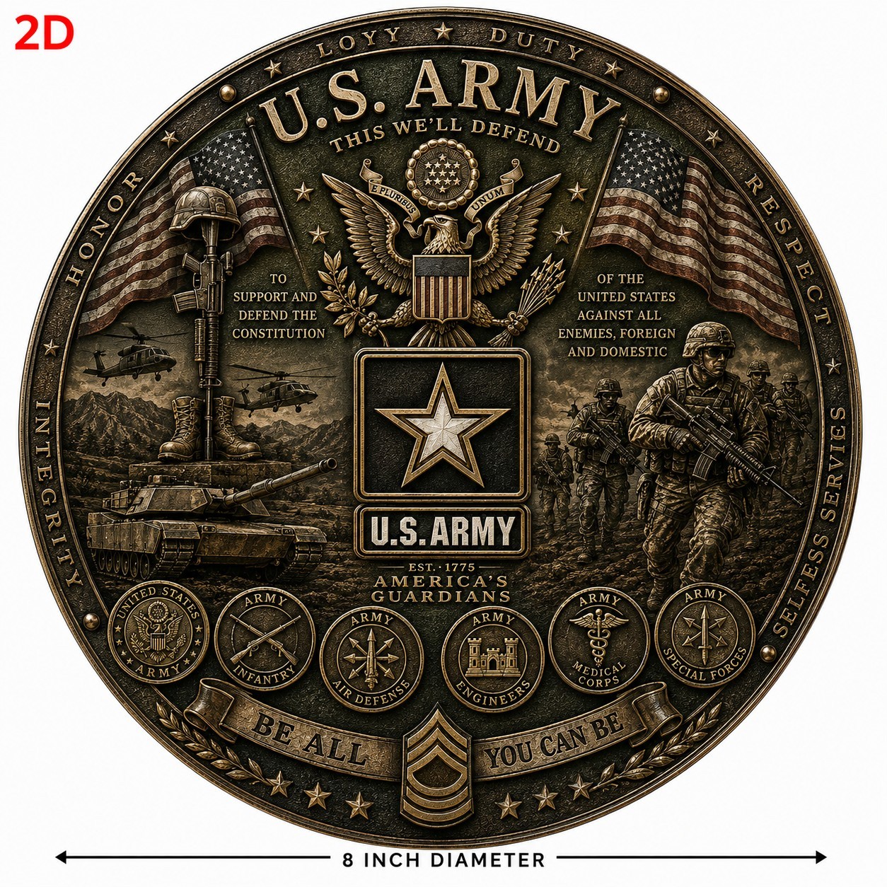 2 Pack – Us Army Signs / Metal Army Signs