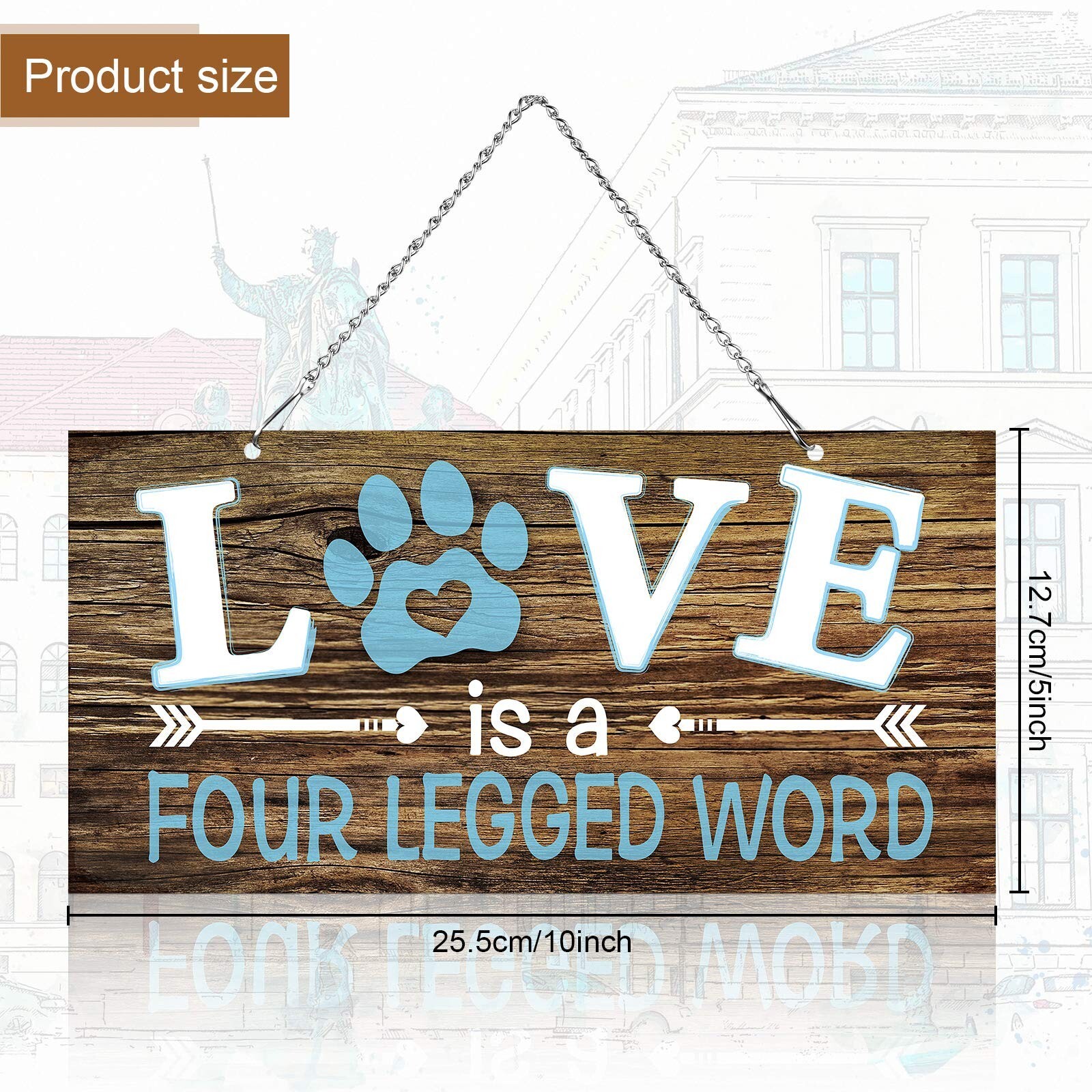 Love is a Four Legged Word Pet Paw Metal Hanging Vintage Decorative Signs Pla…