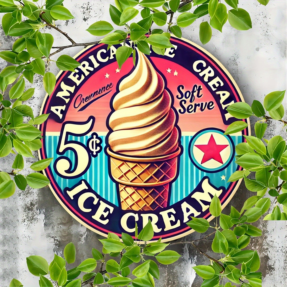 1pc 8 X 8 Inches Tin Metal Signs American Ice Cream – Metal Tin Sign – Unique Wa
