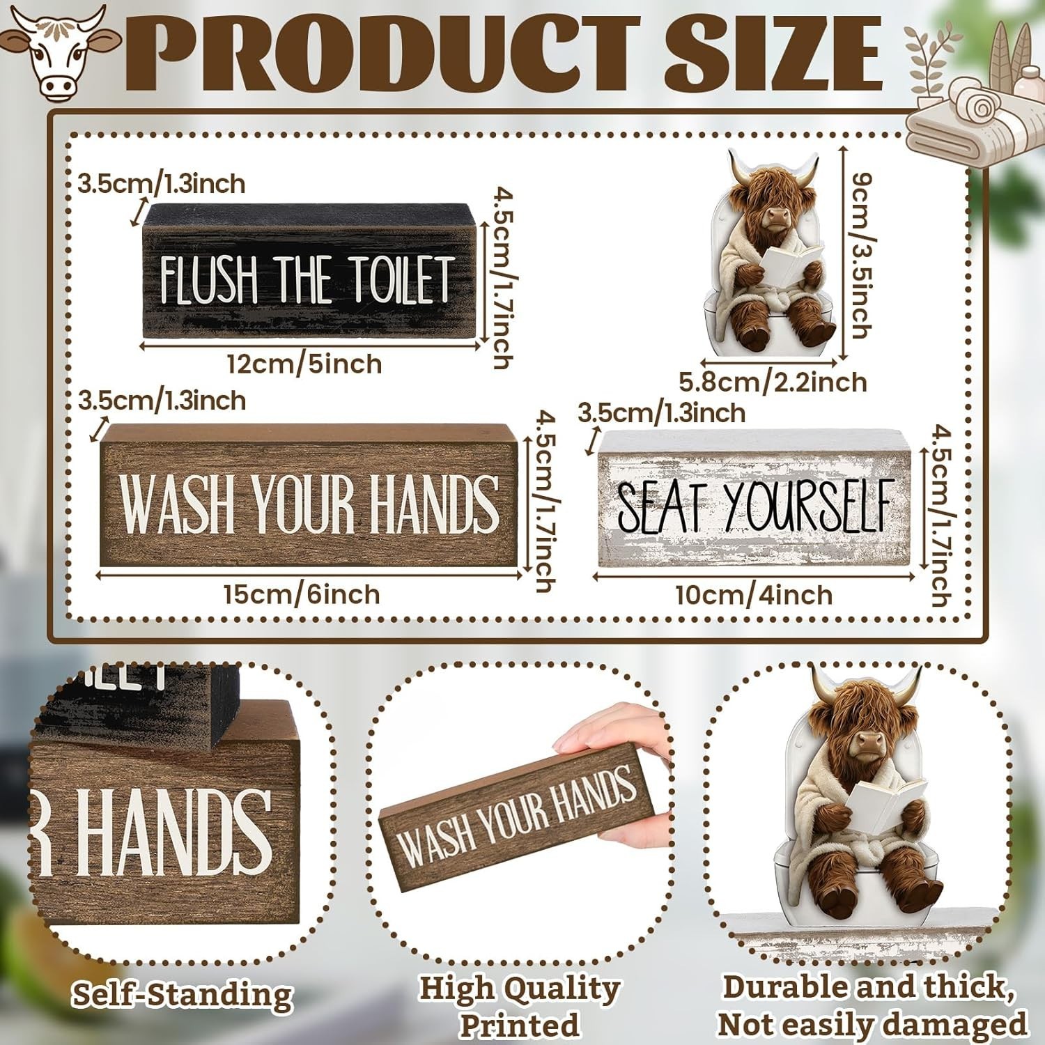 Funny Rustic Wooden Tiered Tray Signs