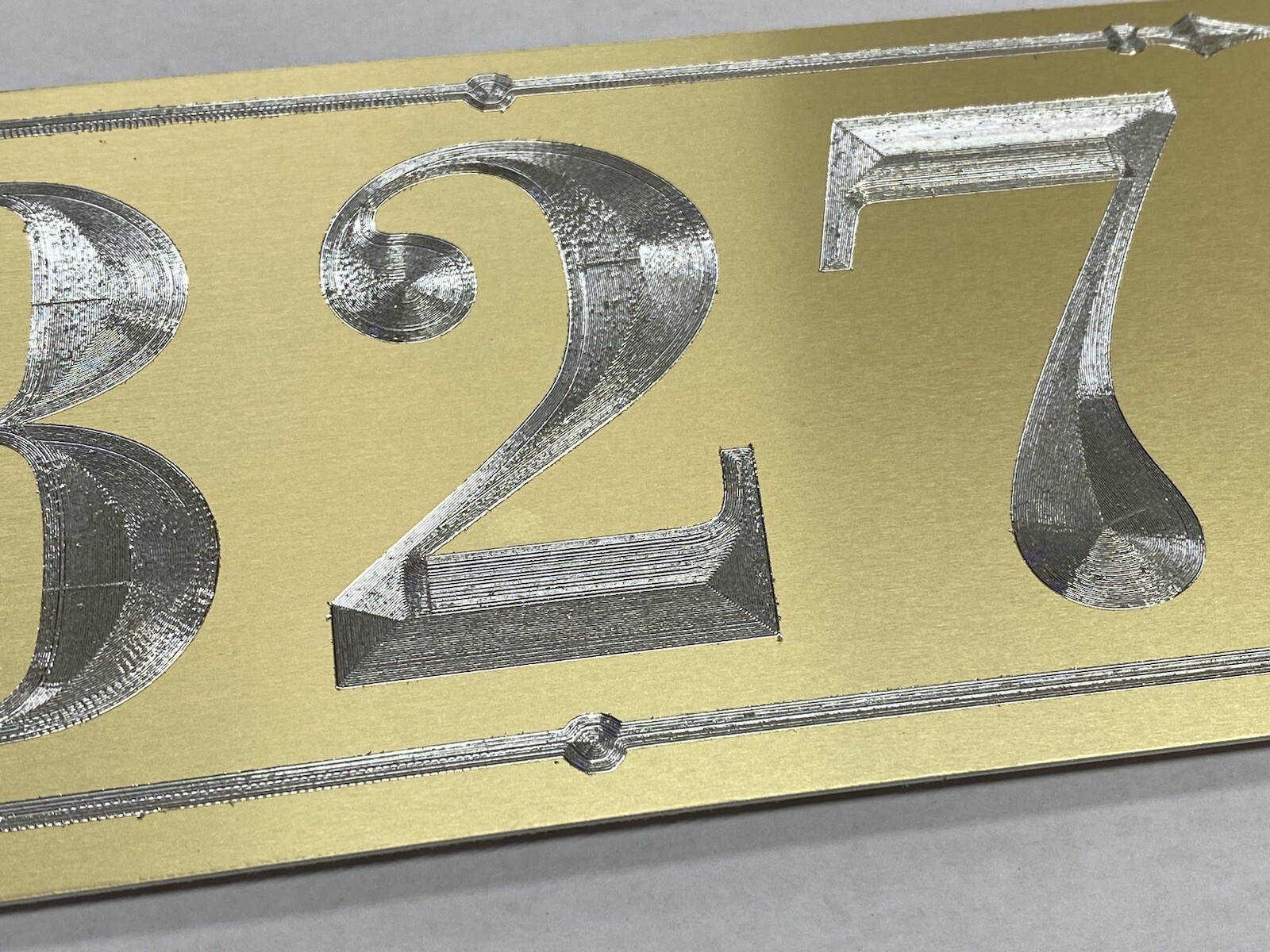 Engraved Personalized Custom House Number Street Address Metal 8×4 Gold Sign
