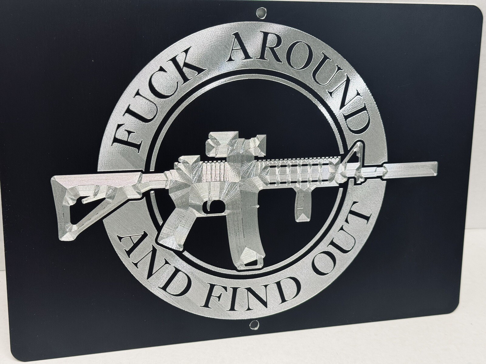 Engraved FAFO 2nd Amendment 10×7 Keep Out No Trespassing Yard Sign Metal Plaque