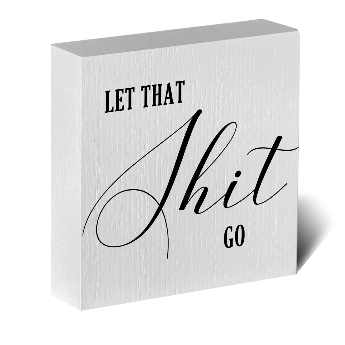 Funny Rustic Bathroom Decor – Wooden Box Sign Humor for Restroom Shelf, Half …