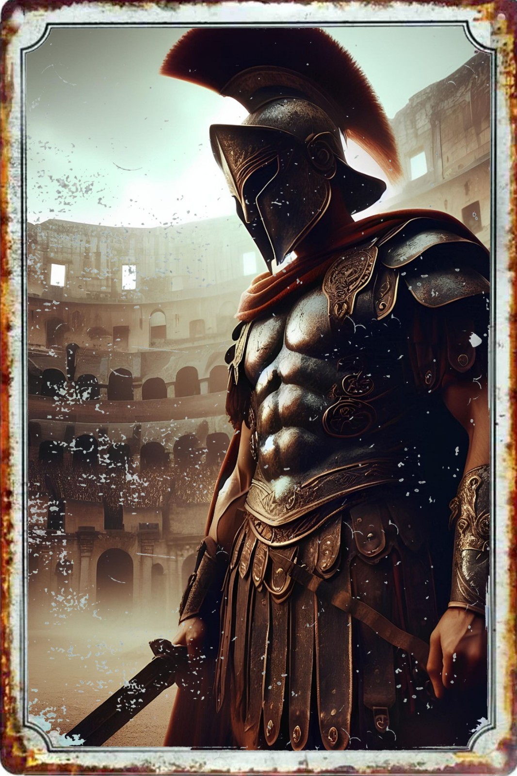Spartacus the Gladiator Painting All Tin Sign up to 12 x 18 Advertising signs