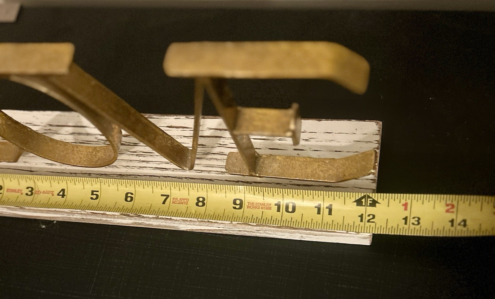 LOVE Gold-Metal Letters Decorative Sign White Wood Base, Sign Decor