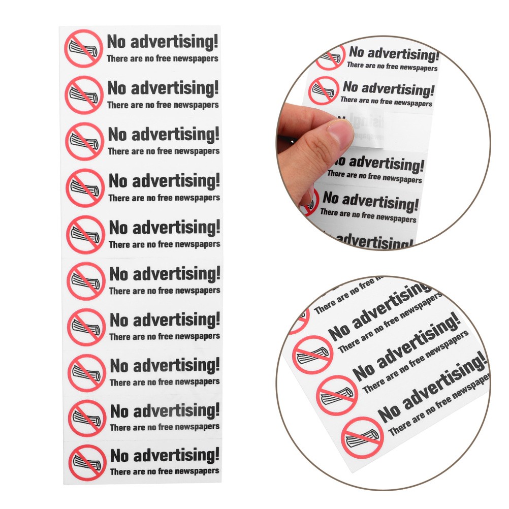 20Pcs Self Adhesive No Junk Mail Sign Sticker for Letterbox Home Office Use