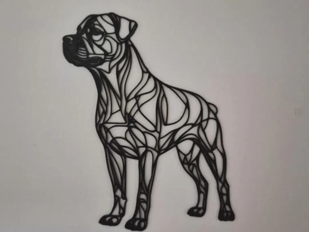 Layered Rottweiler Wall Art – Modern Dog Silhouette Decor, Handcrafted