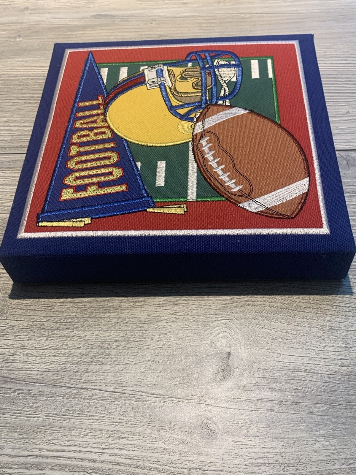 Football & Baseball Sports Wall Plaque (2) Decor – 9 in x 9 in