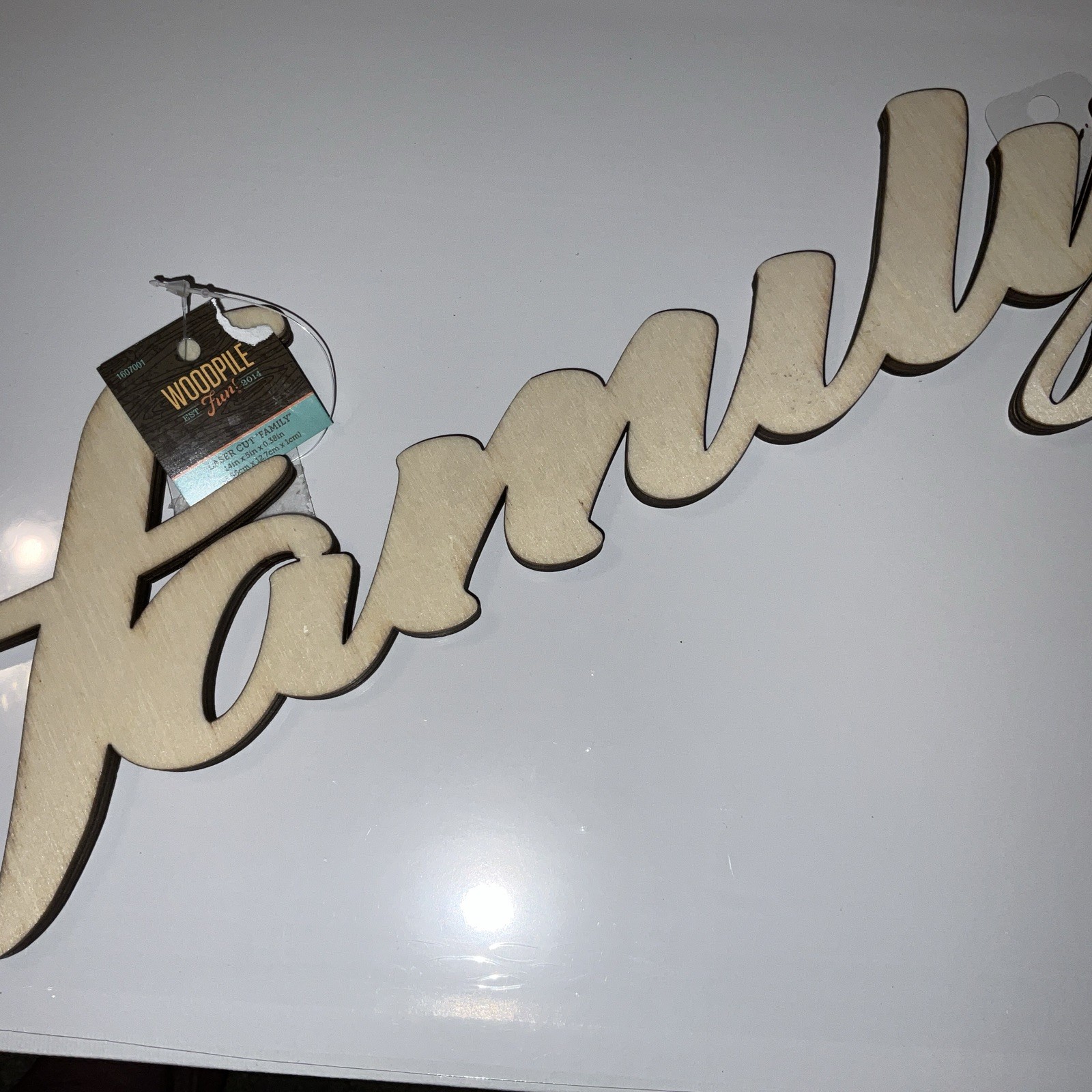 Family 14x5x.38 Laser Cut Wood Thick Paintable Or Stained Make It Your Own New
