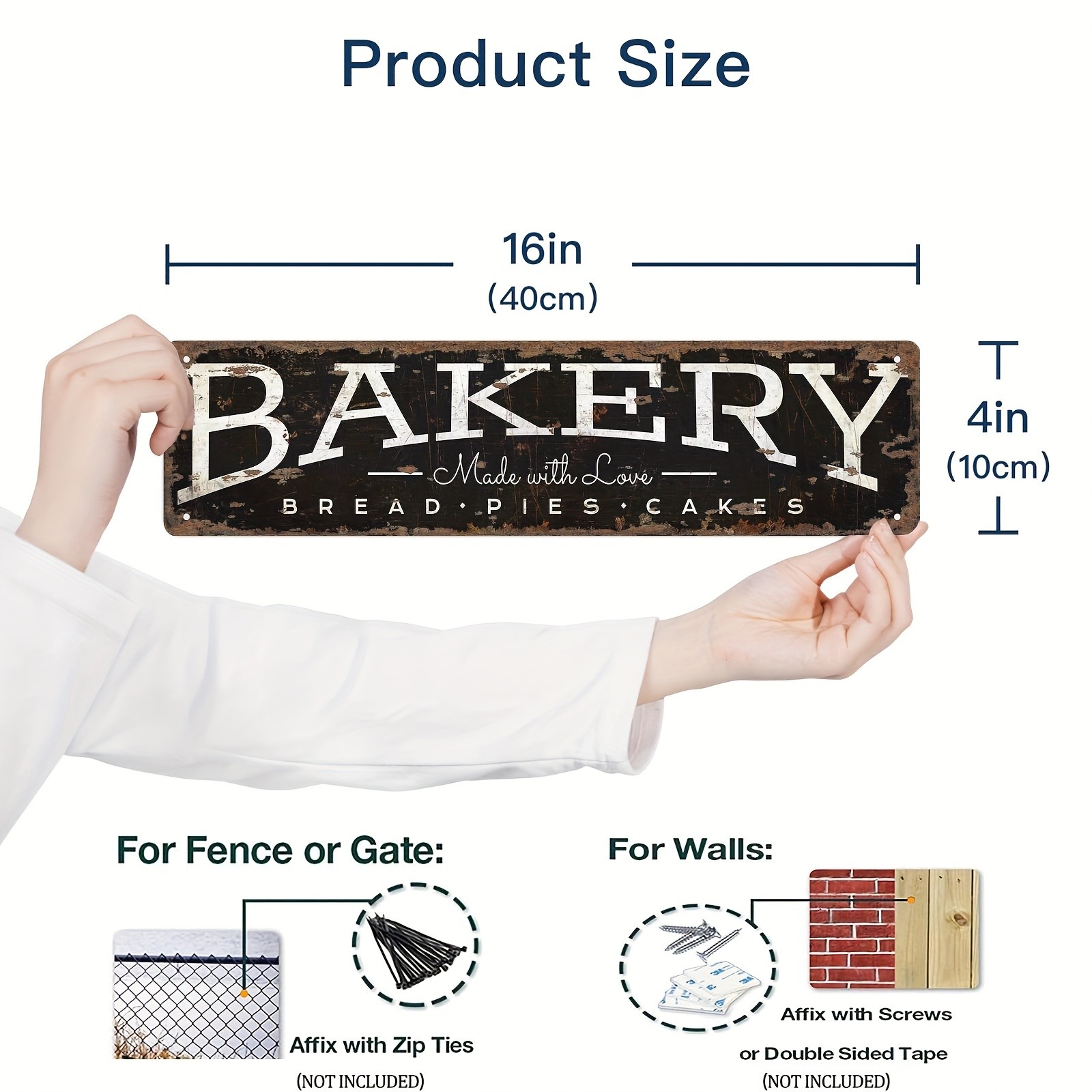 Vintage Iron Bakery Sign 10.16X40.64 cm Wall Decor