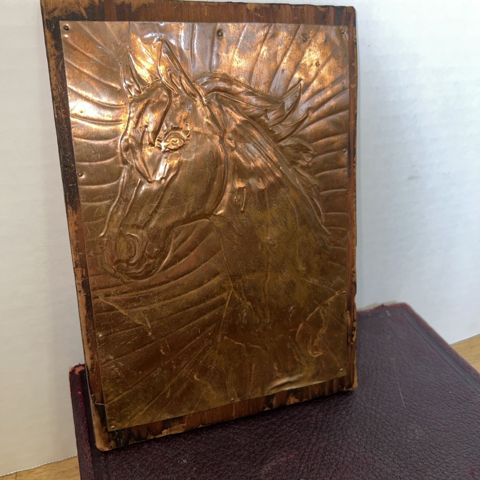 VTG Hammered Copper Horse Wall Art Pair Western Rustic Lodge Decor Plaques
