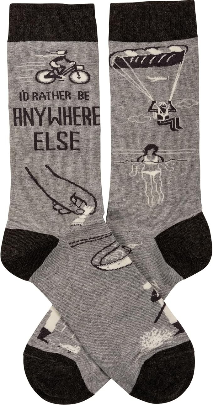 Primitives by Kathy – I’d Rather Be Anywhere Else Unisex Socks, One Size