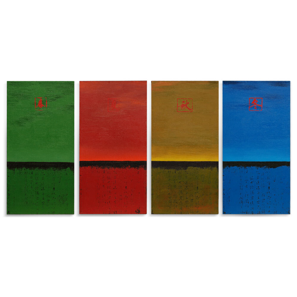 US Seller – Contemporary Four Seasons Chinese Oil Painting