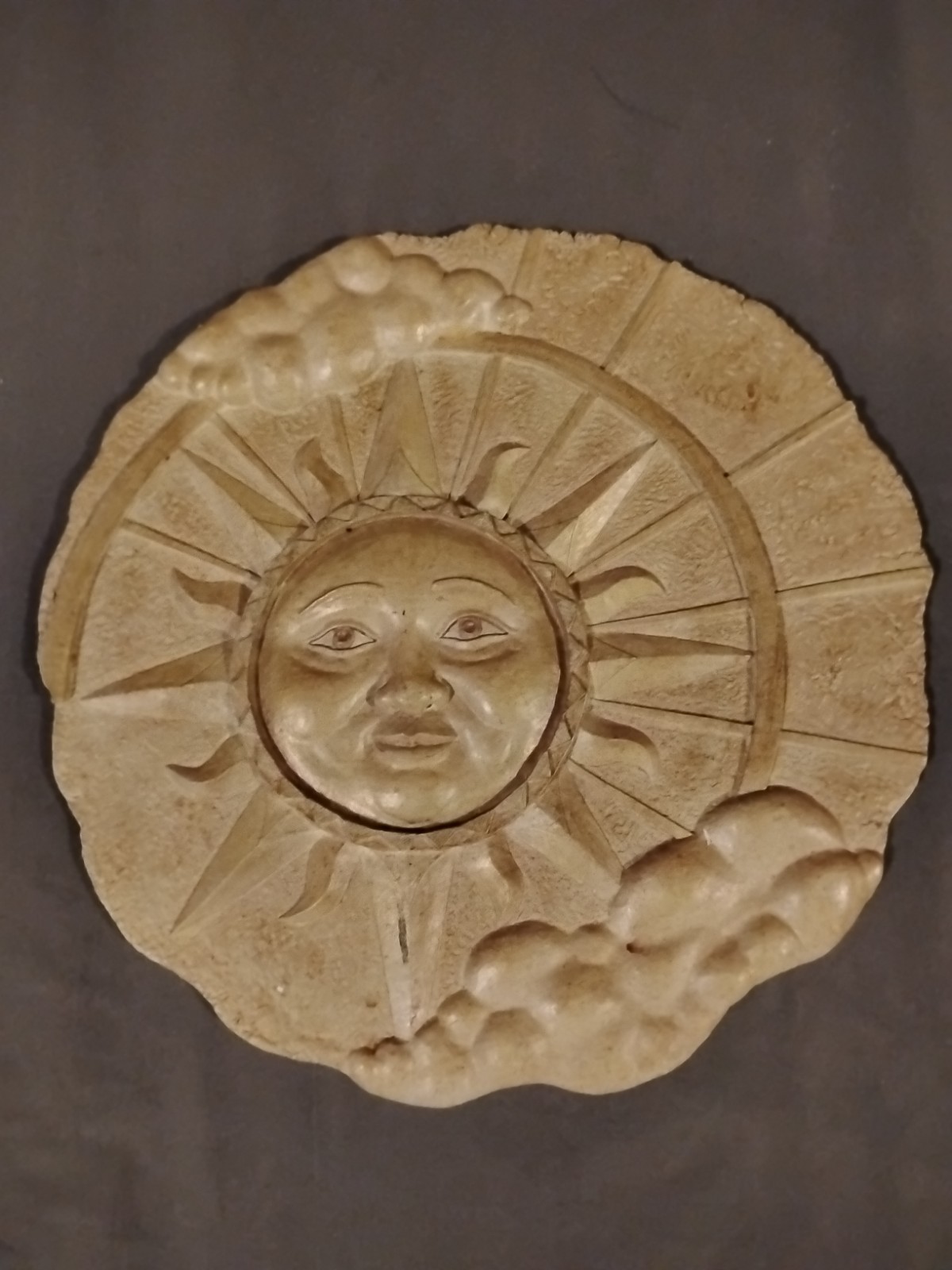Vintage 1990s Celestial Sun Wall Plaque