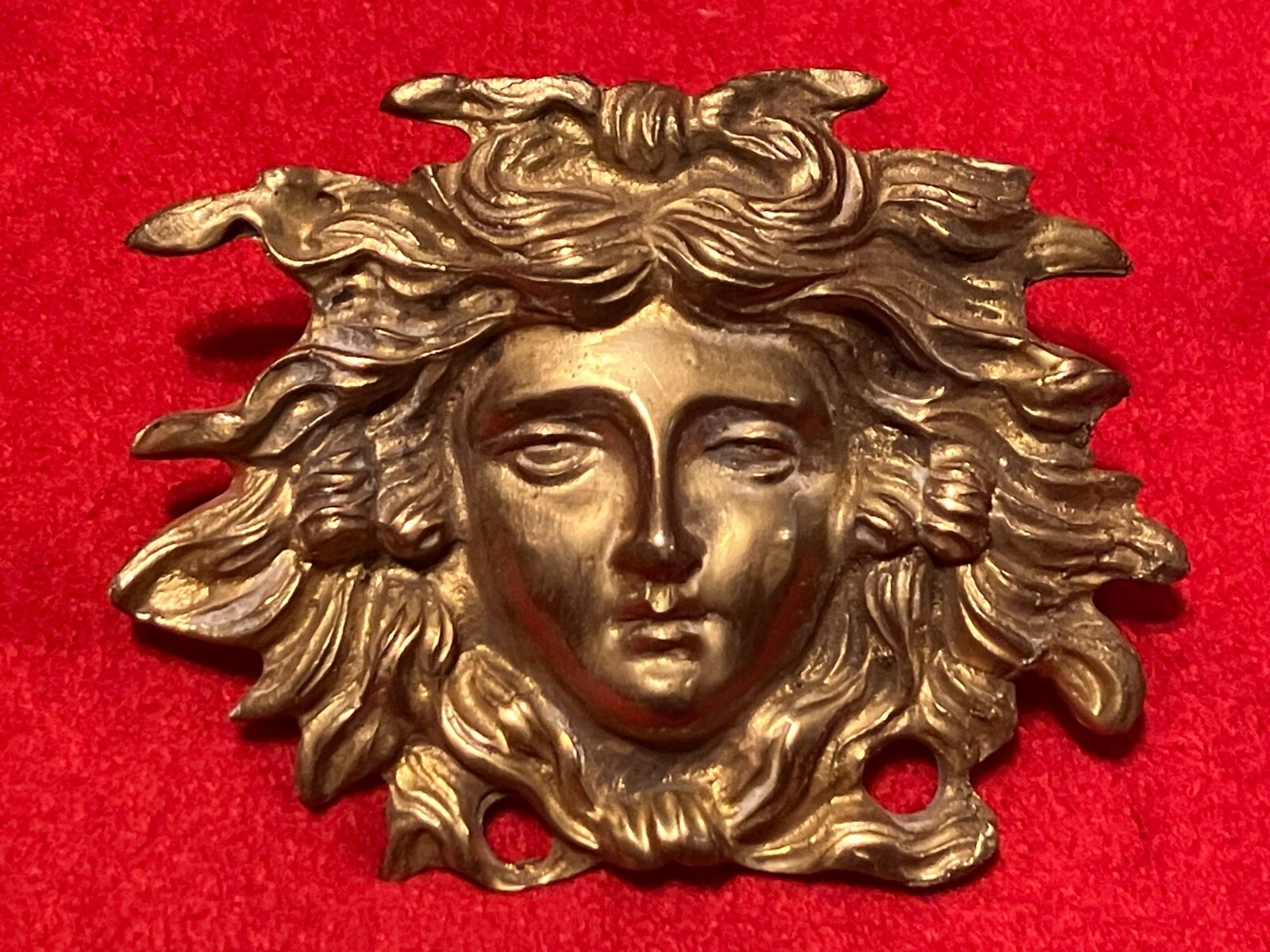 1 (one) Vintage VERSACE MEDUSA HOME DECOR WALL PLAQUE 3D SOLID BRASS GOLD AG