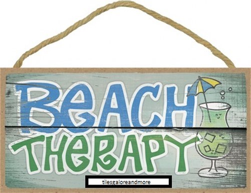Beach Therapy Cute Cocktail POOL OCEAN BEACH BAR Plaque 10″x5″ FUN NEW Sign 593