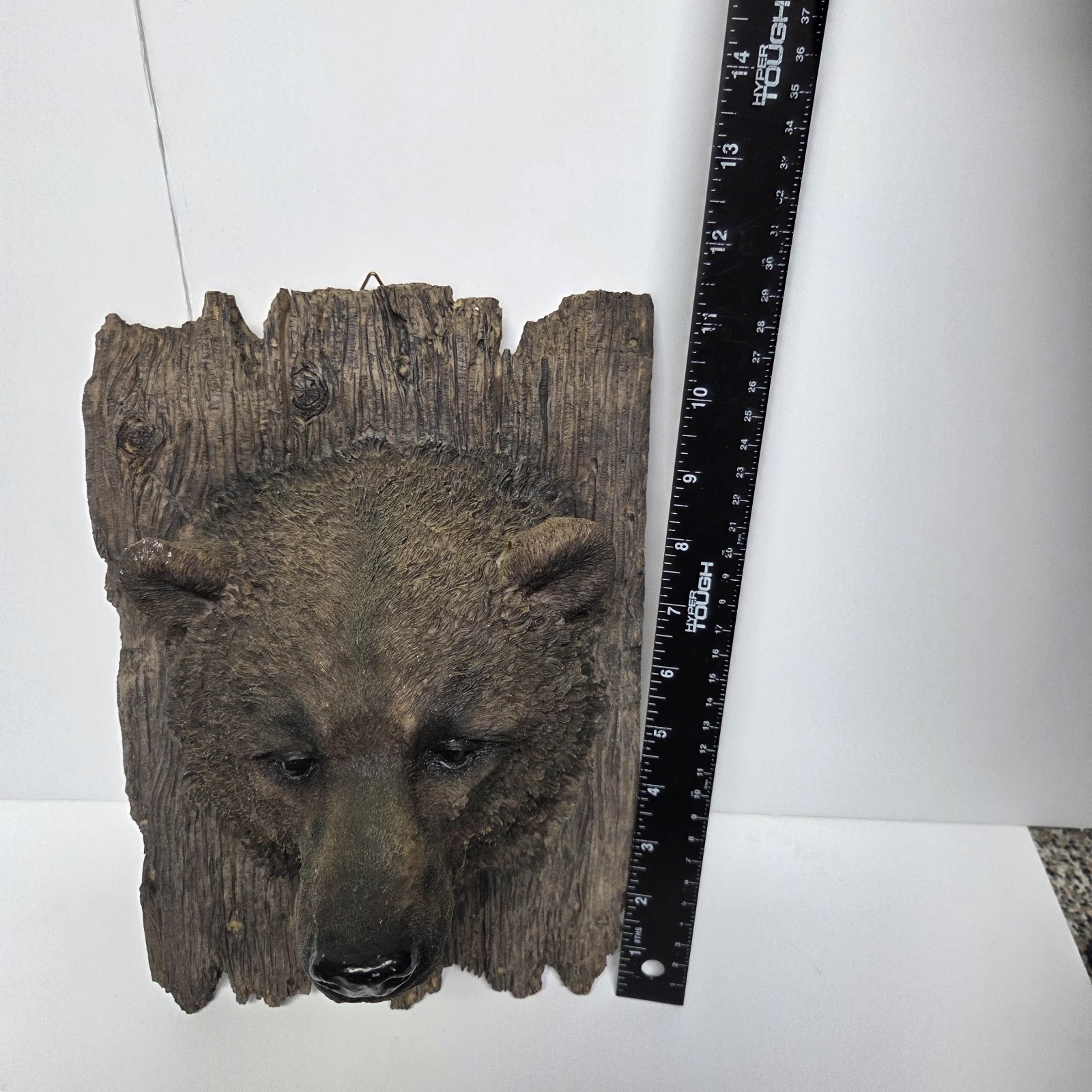 Rustic 3D Bear Head Wall Plaque, Cabin Decor