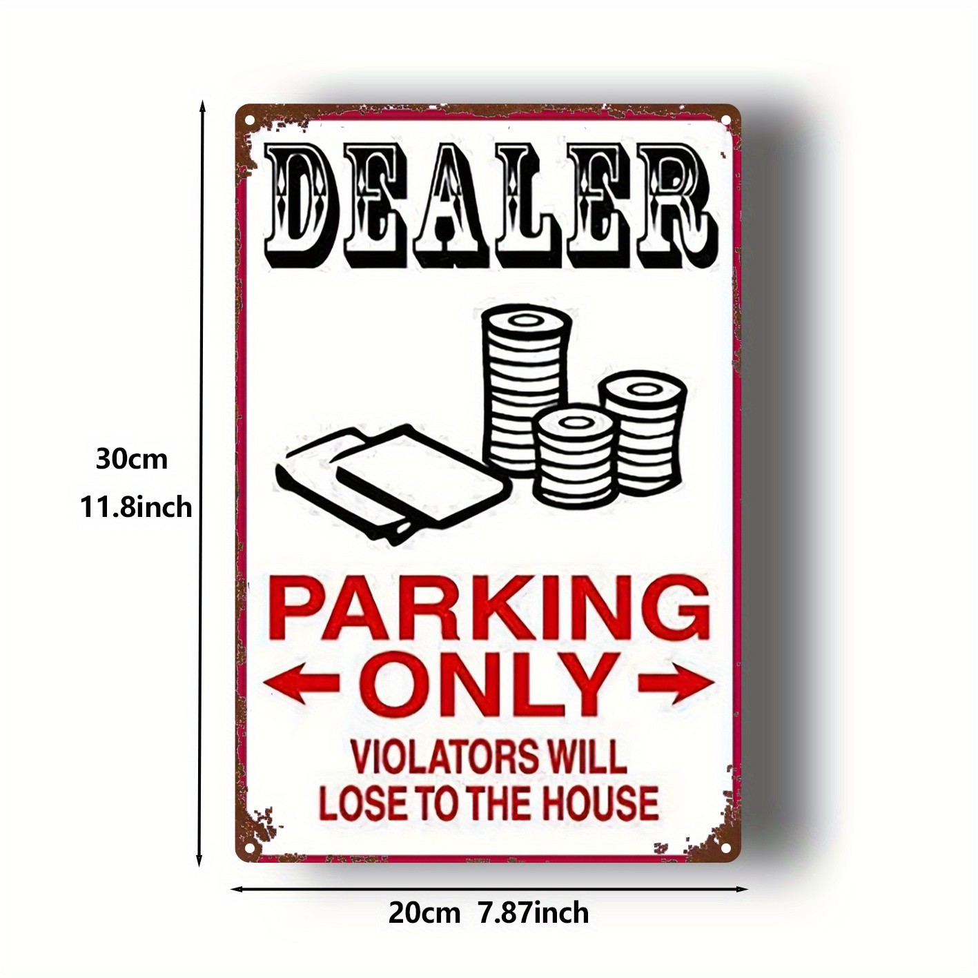 Dealer Parking Only Funny Vintage Metal Sign Game Room Bar Home Wall Decor