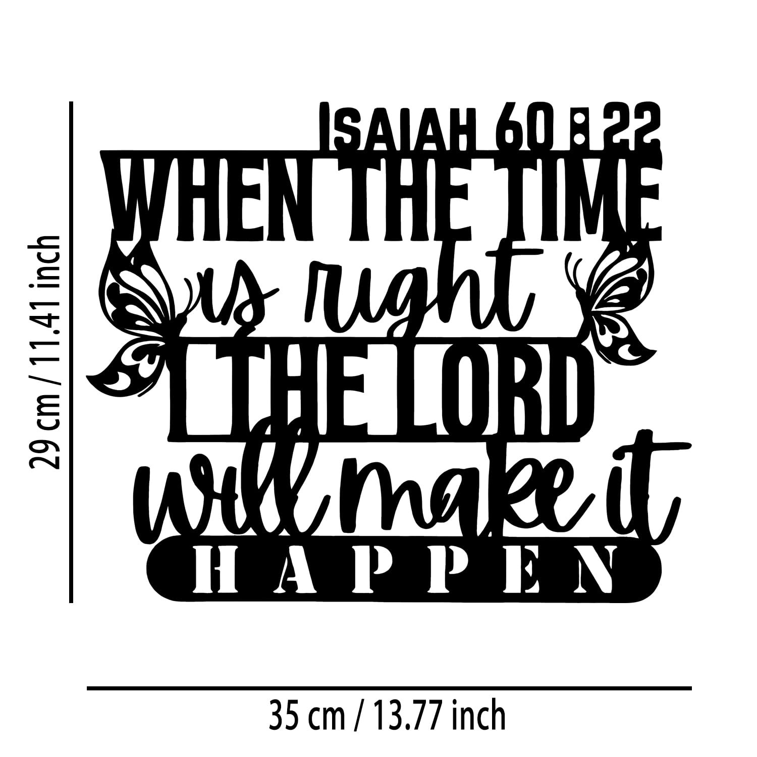 Isaiah 60 22 Butterfly Metal Wall Decor – Christian Faith Room Decor Motivati…