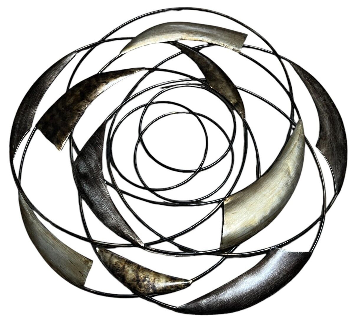 Metal Wall Art Decor Hanging Sign 23″ x 1″ Round Decorative Indoor Geometric