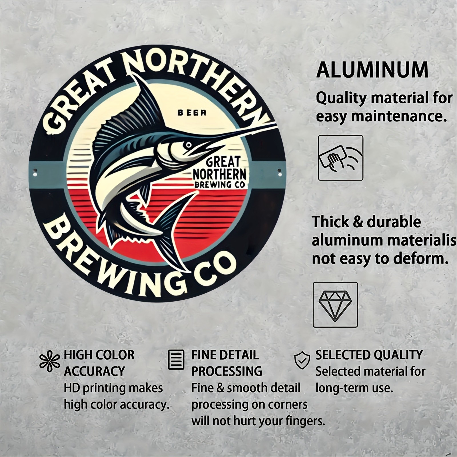 Great Northern Brewing Co Metal Wall Art, Tin Metal Signs 8×8 inches, Reusable
