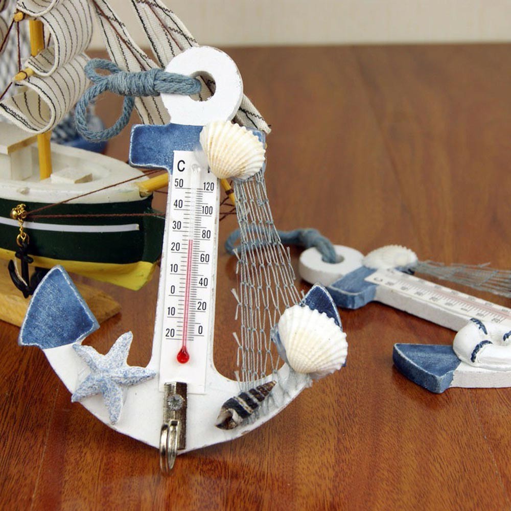Anchor-Shaped Thermometer Coastal Decorative Handcrafted Anchor-Type Thermometer
