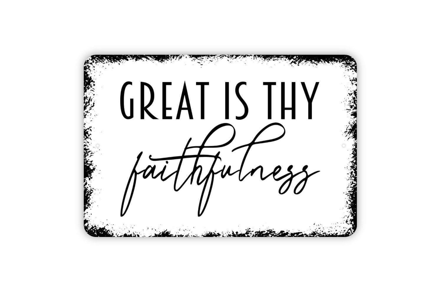 Great Is Thy Faithfulness Sign, Christian Decor, Hymn Quote, Farmhouse Faith