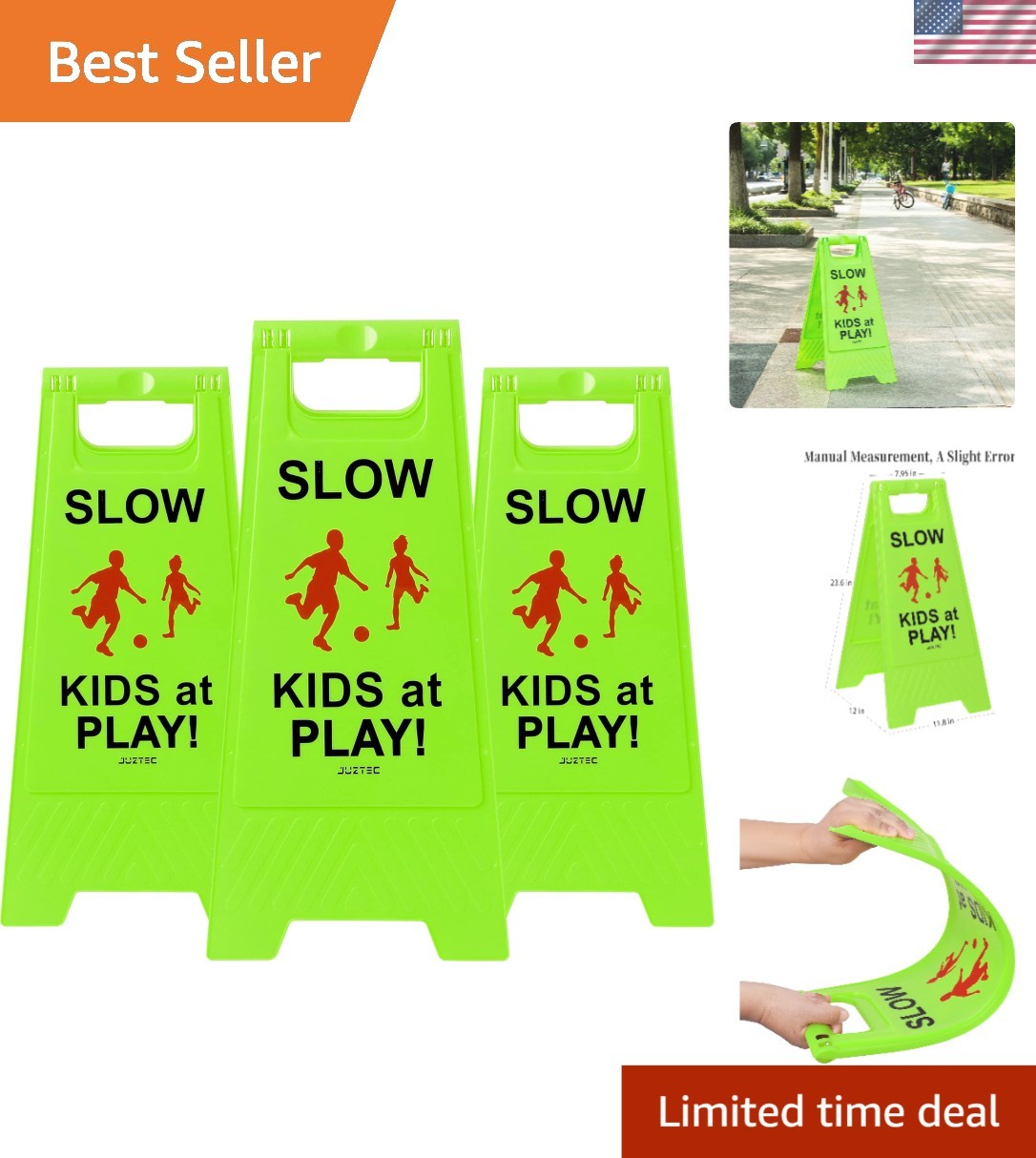 Caution Kids at Play Signs – 3 Durable Safety Signs for Any Outdoor Setting