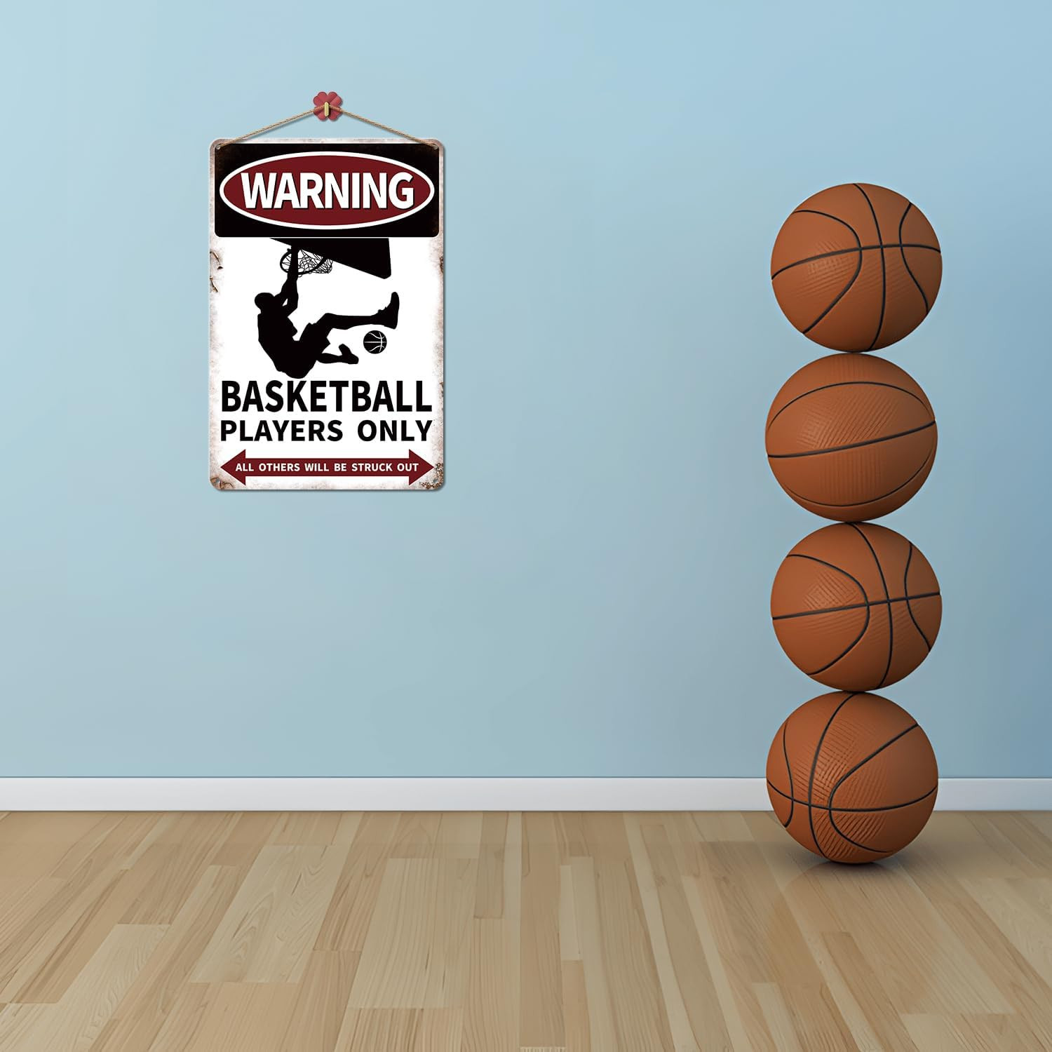 Basketball Decor Gifts Vintage Metal Tin Sign Poster for Boys Room Kids Bedroom